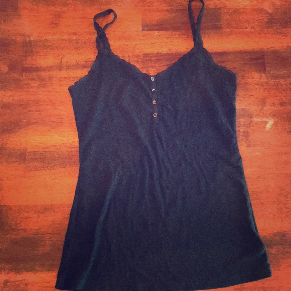 Old Navy Large Dark charcoal Gray Lace Tank Top